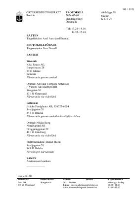 Court decision — Bankruptcy Order