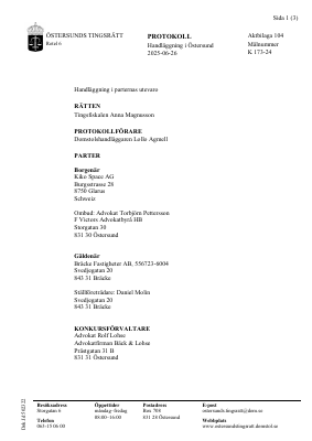 Court decision — Final Distribution